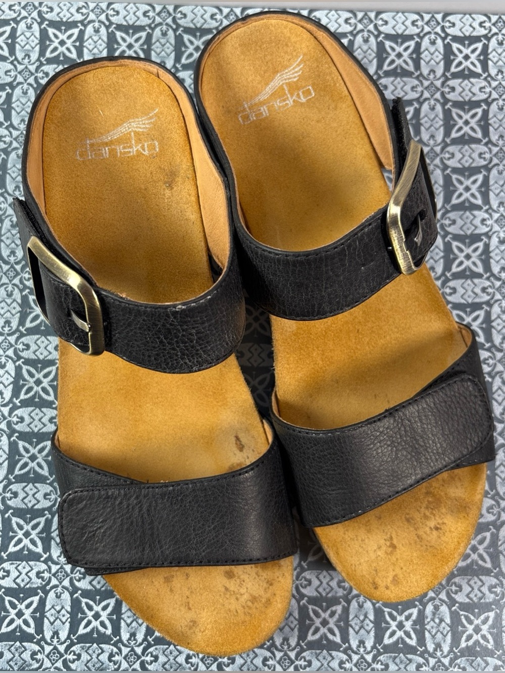 Dansko Tanya Women’s Casual Sandals, Size 38/7.5-8, Burnished Leather Black - Picture 2 of 16
